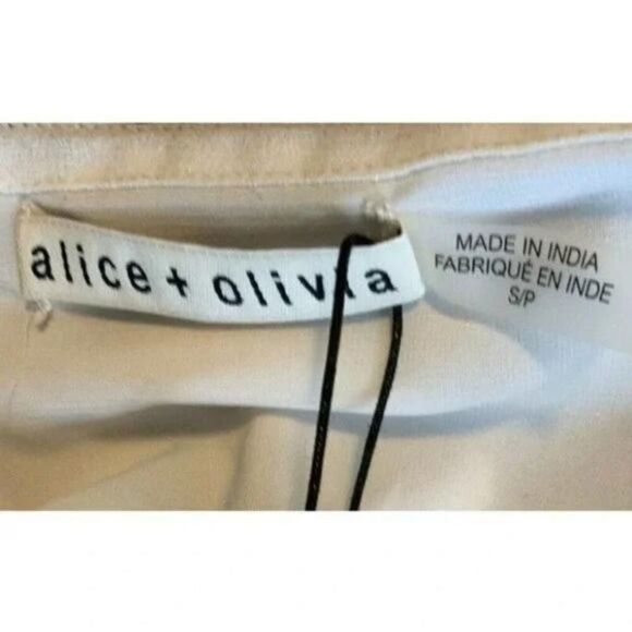 Alice Olivia Cold Shoulder Blouse Womens S Petite Holden Draped Off Shoulder NWT - Picture 11 of 11